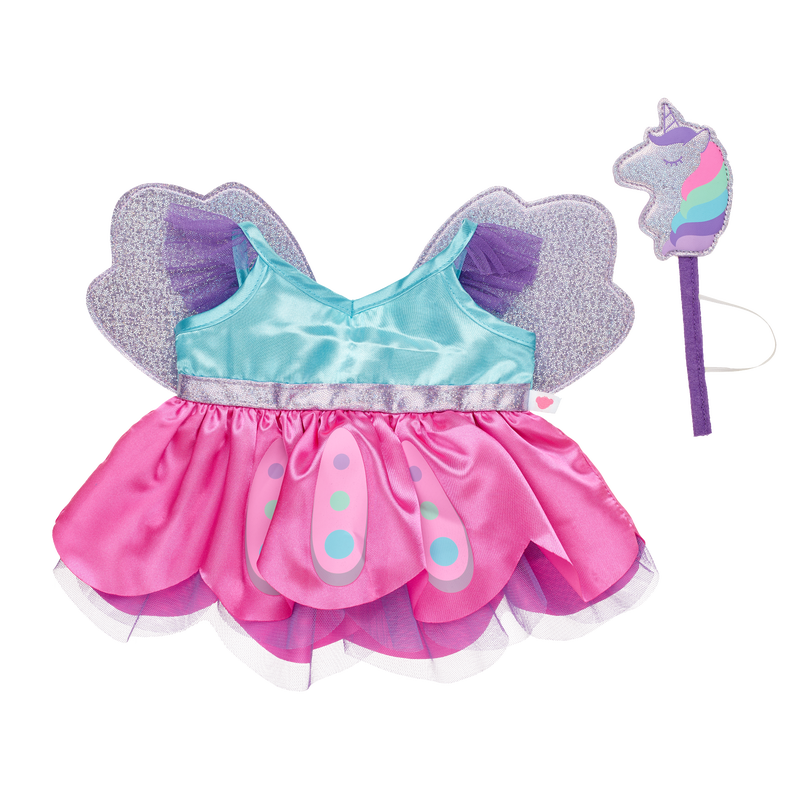 Fairy Dress with Wings and Unicorn Wand