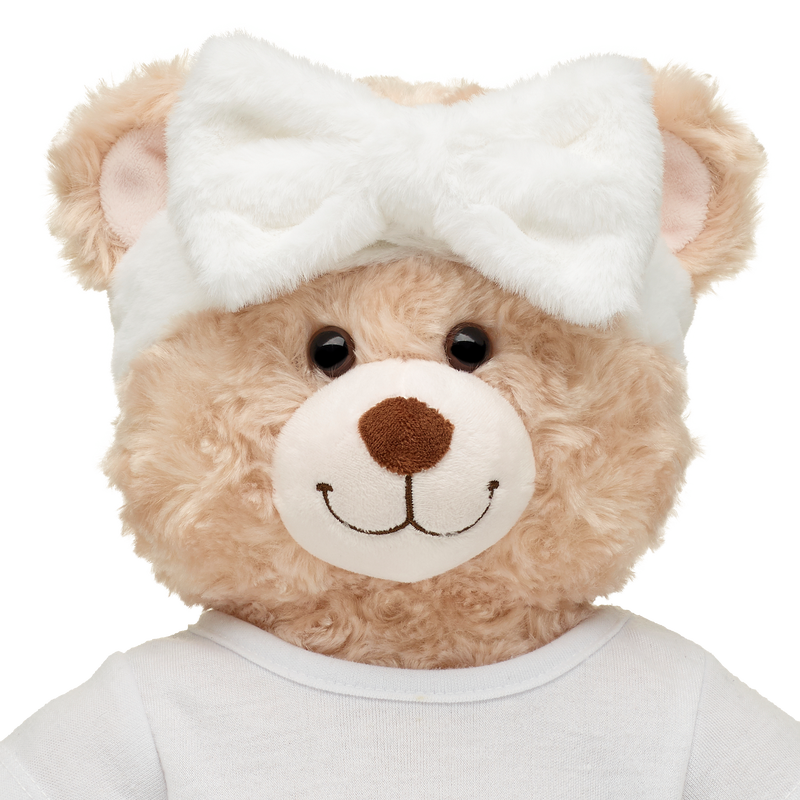 White Plush Bow Headwrap