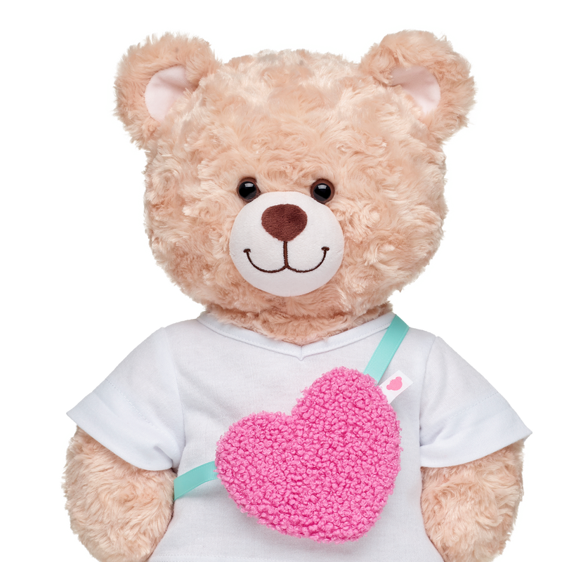 Pink Sherpa Heart Crossbody Bag