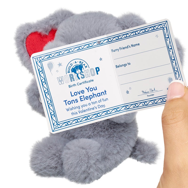 Build-A-Bear Mini Beans® Love You Tons Elephant Stuffed Animal