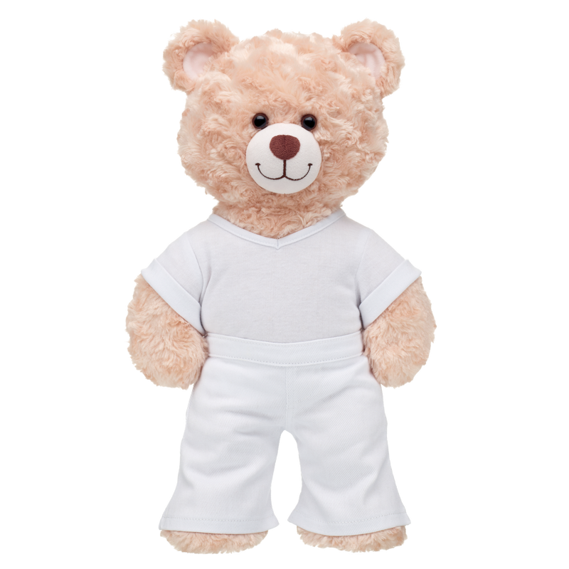 White Denim Flared Bear Jeans