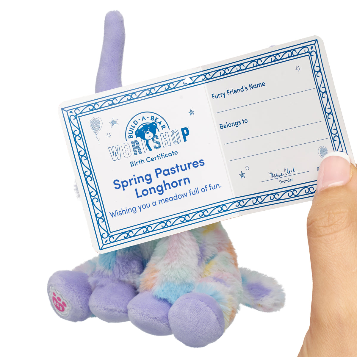 Build-A-Bear Mini Beans Spring Pastures Longhorn Stuffed Animal