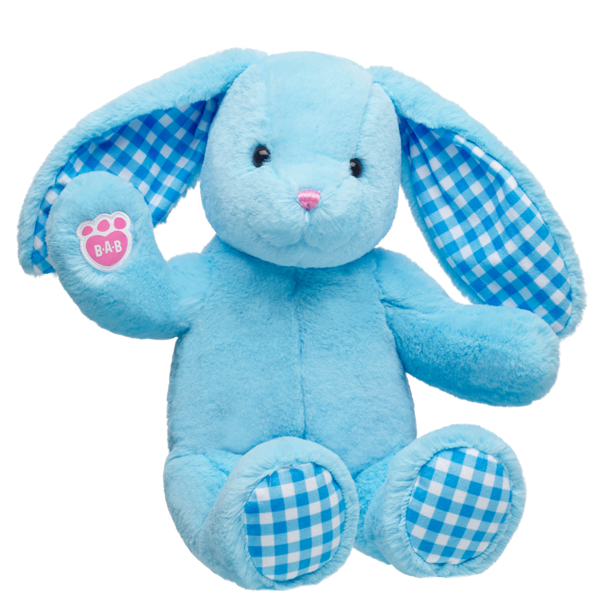 Blue Gingham Pawlette Bunny Plush