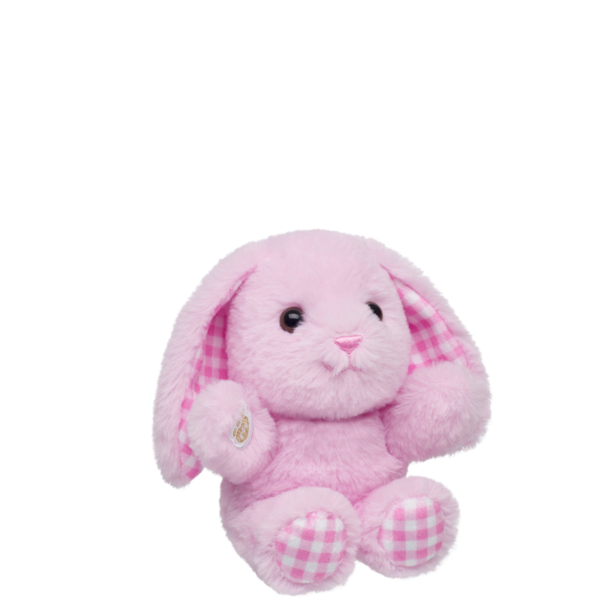 Build-A-Bear Mini Beans Pink Gingham Pawlette Bunny Plush - Limited Edition!