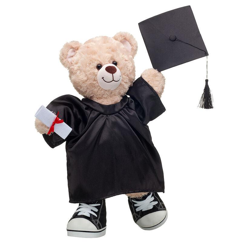 Happy Hugs Teddy Bear Black Graduation Gown Gift Set BuildABear