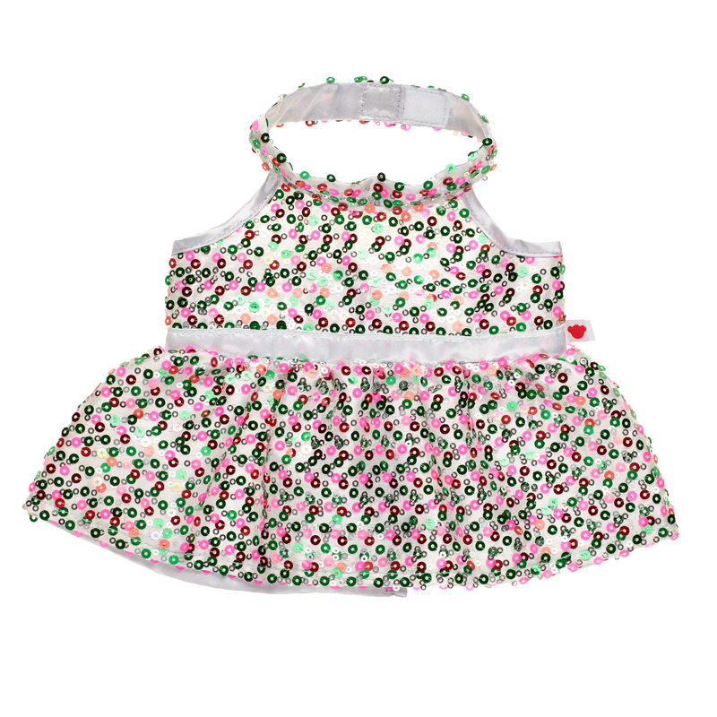 Christmas Pink Green Halter Dress - Build-A-Bear Workshop Australia