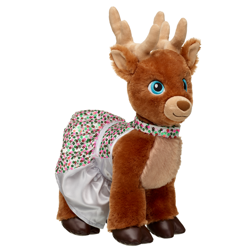 Christmas Pink Green Halter Dress - Build-A-Bear Workshop Australia