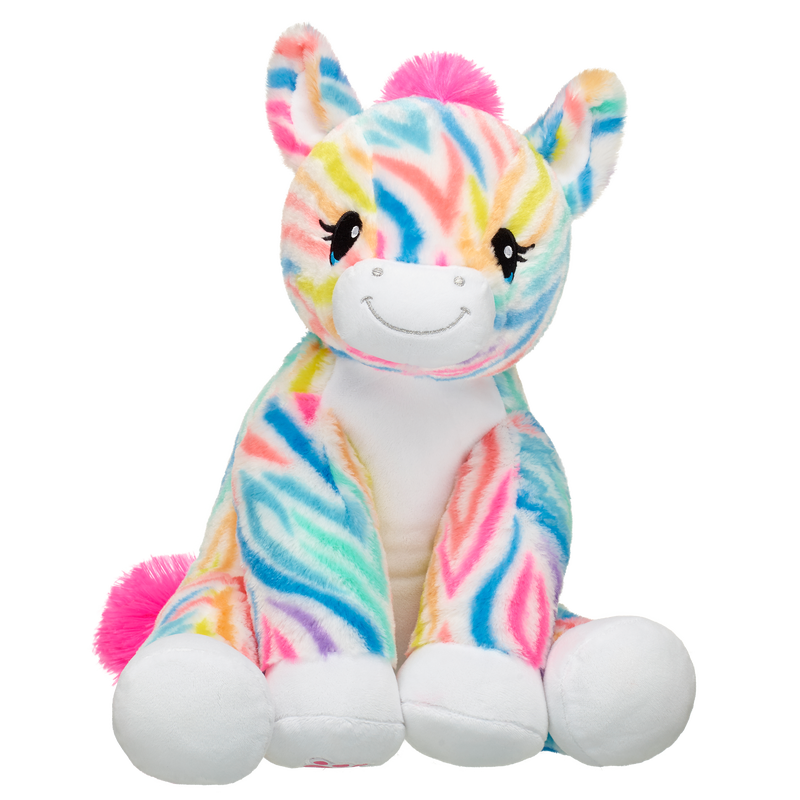 Rainbow Stripes Zebra Stuffed Animal - Build-A-Bear Workshop Australia