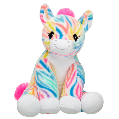 Rainbow Stripes Zebra Stuffed Animal - Build-A-Bear Workshop Australia