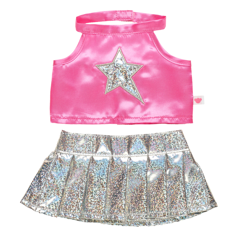 Silver Pleated Skirt Set
