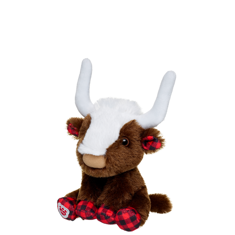Build-A-Bear Mini Beans® Buffalo Check Longhorn Stuffed Animal