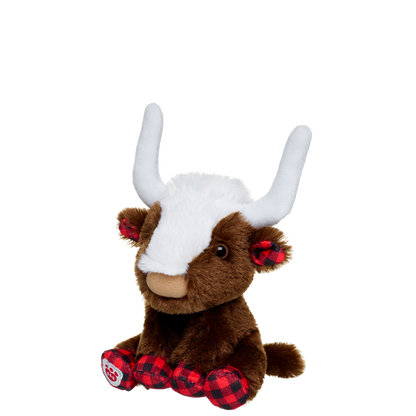Build-A-Bear Mini Beans® Buffalo Check Longhorn Stuffed Animal