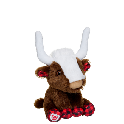 Build-A-Bear Mini Beans® Buffalo Check Longhorn Stuffed Animal