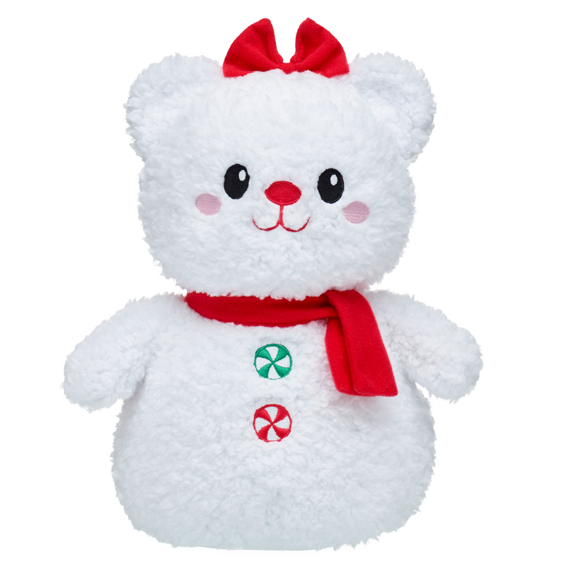 Snowman Teddy Bear with Scarf and Bow