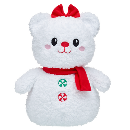 Snowman Teddy Bear with Scarf and Bow
