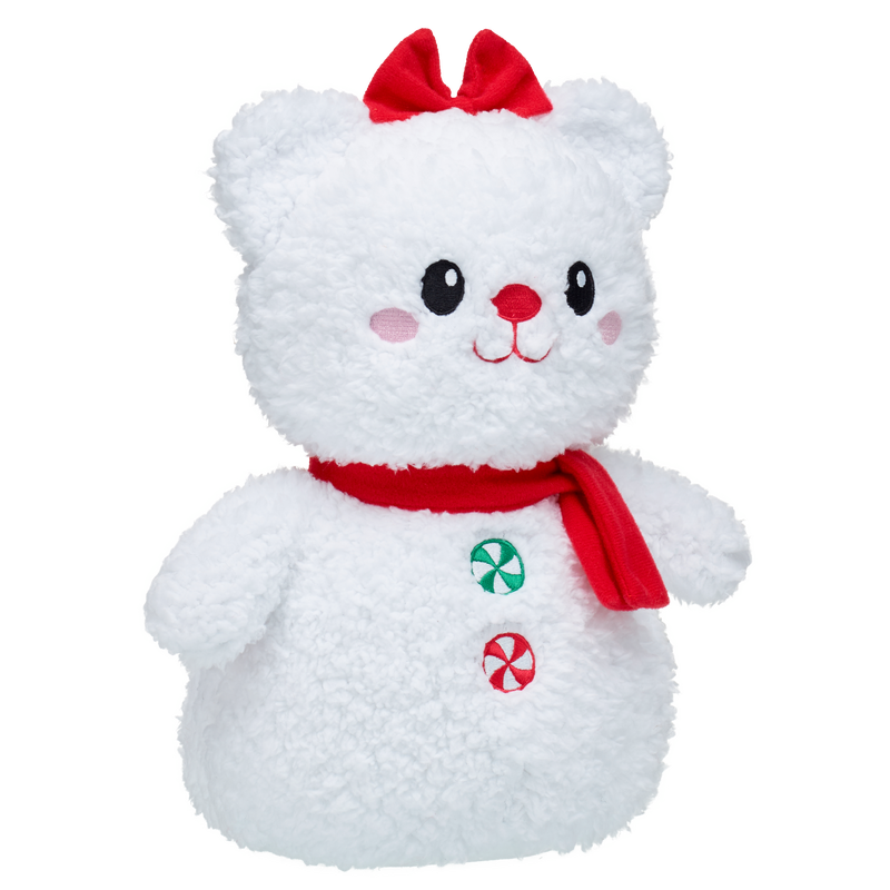 Snowman Teddy Bear with Scarf and Bow