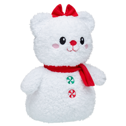 Snowman Teddy Bear with Scarf and Bow