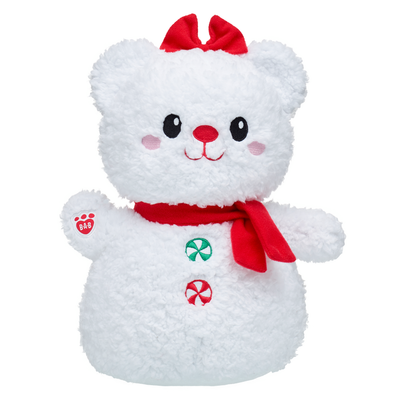 Snowman Teddy Bear with Scarf and Bow