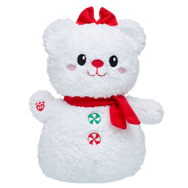 Snowman Teddy Bear with Scarf and Bow