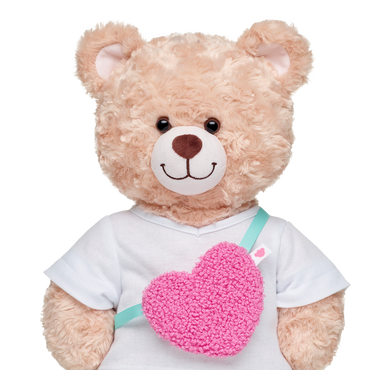 Pink Sherpa Heart Crossbody Bag