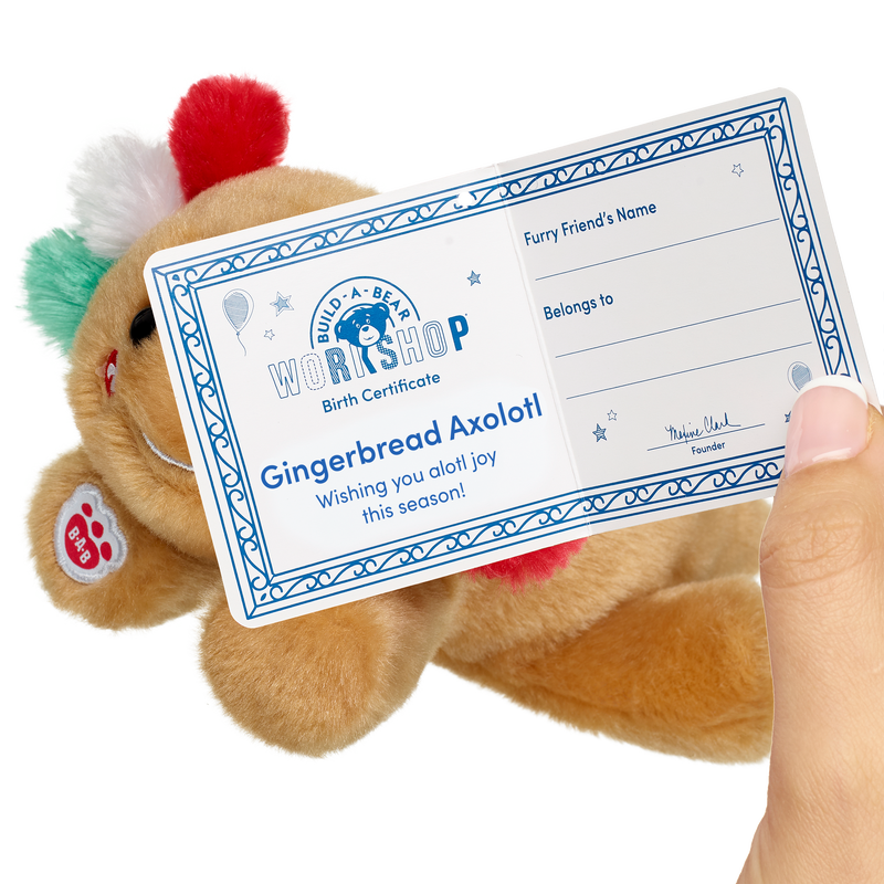 Build-A-Bear Mini Beans® Gingerbread Axolotl Stuffed Animal