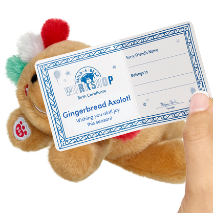 Build-A-Bear Mini Beans® Gingerbread Axolotl Stuffed Animal