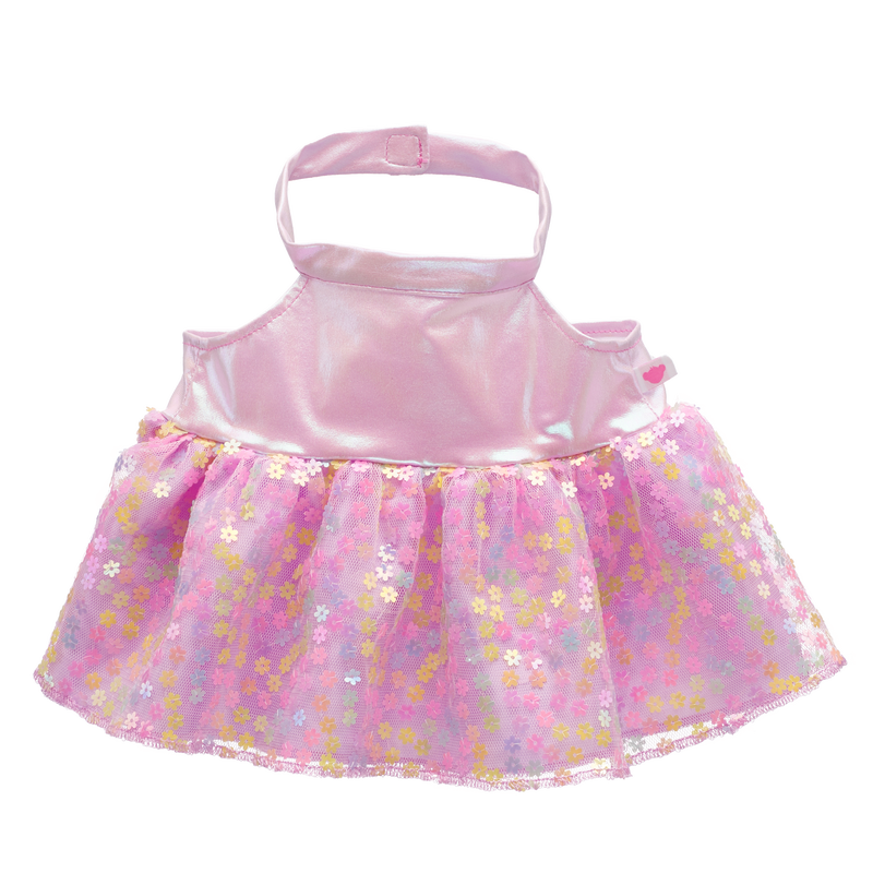 Flower Sequin Teddy Bear Dress