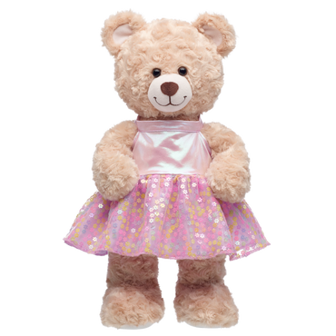 Flower Sequin Teddy Bear Dress