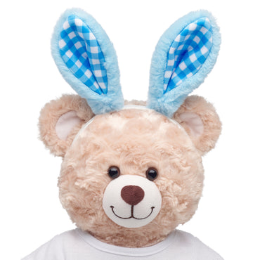 Blue Gingham Bunny Ears Headband