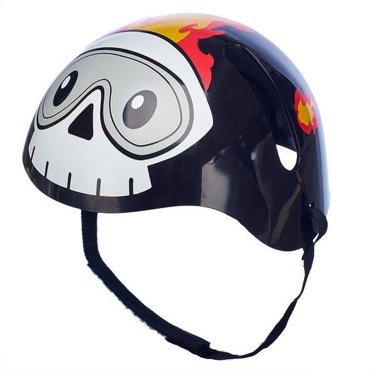 Black Skull and Flames Helmet