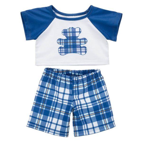 Blue Plaid PJ Set Build-A-Bear Workshop Australia