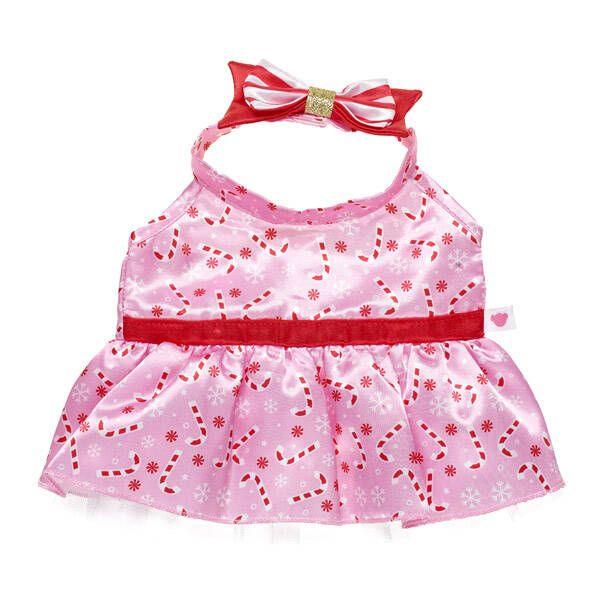 Pink Candy Cane Print Dress - Build-A-Bear Workshop Australia