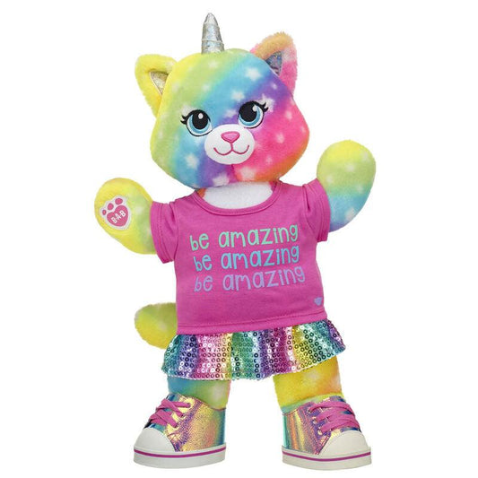 Rainbow Kittycorn Plush "Be Amazing" Gift Set Build-A-Bear Workshop Australia