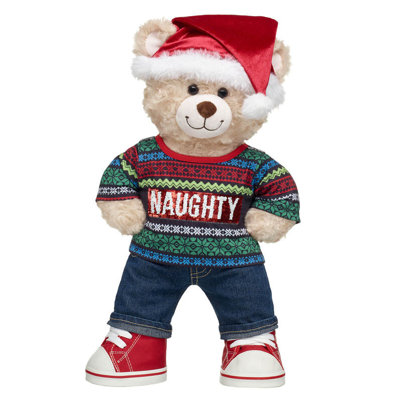 Happy Hugs Teddy Bear Naughty and Nice Santa Gift Set